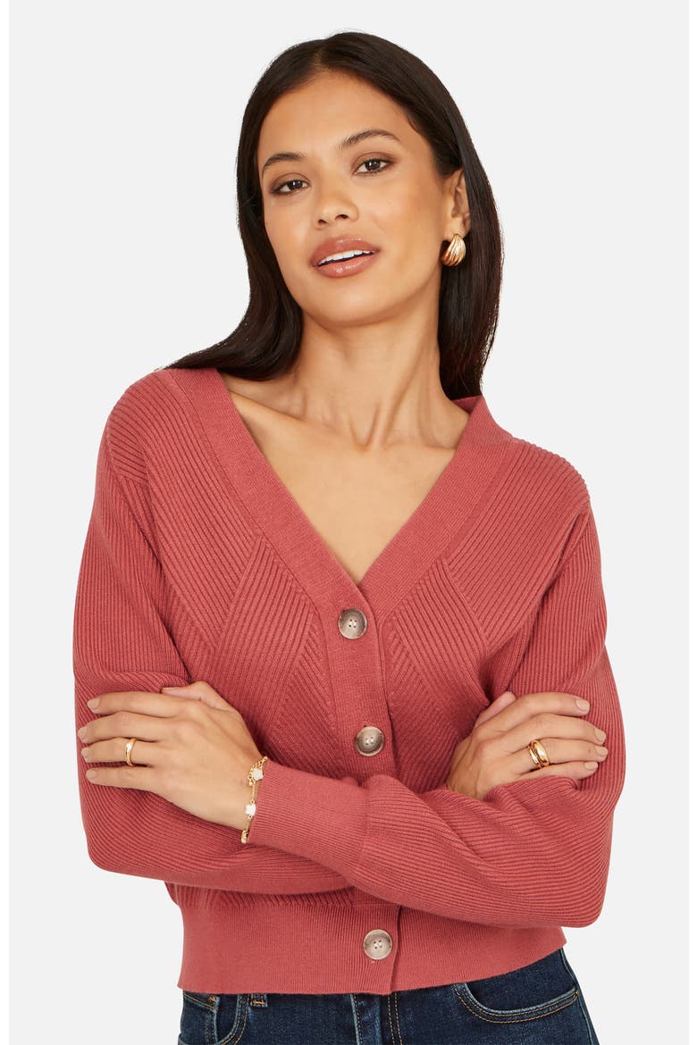 Relaxed Fit With Stitch Detail Cardigan, Main, color, Rose Pink