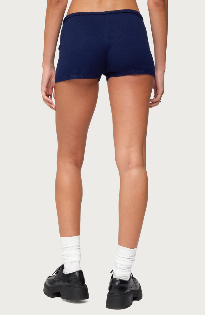 EDIKTED Arianna Knit Shorts, Alternate, color, Navy
