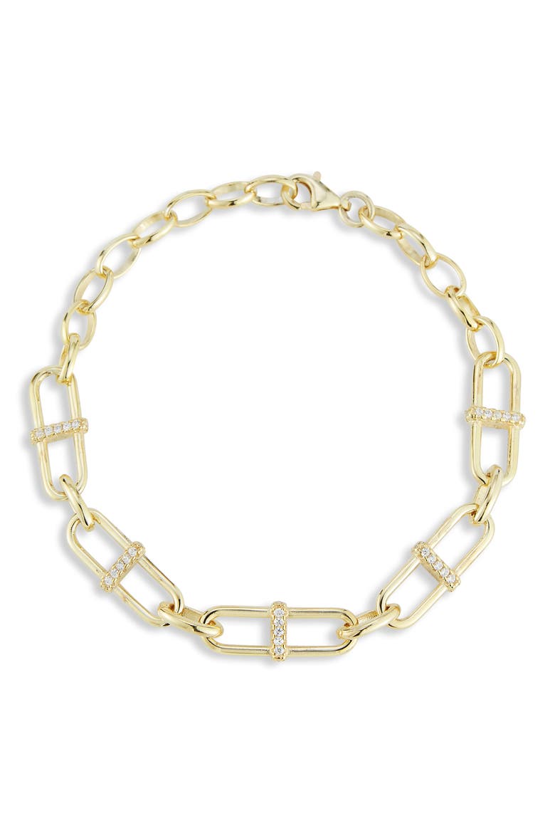 CZ Chain Bracelet, Main, color, GOLD