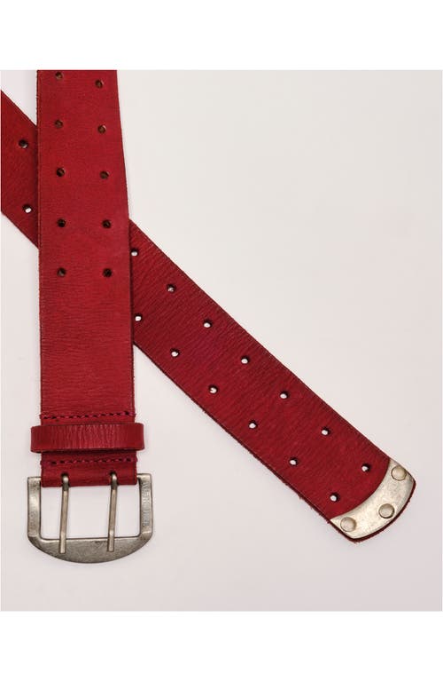 Free People Wtf Double Cross Leather Belt In Crimson