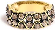 Haus of Brilliance 10K Yellow Gold Plated Sterling Silver 1 1/2 ctw Brown Diamond Scalloped Band Ring