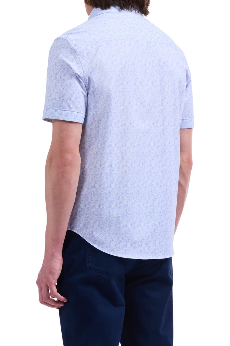 Miles OoohCotton® Print Short Sleeve Button-Up Shirt, Alternate, color, ORCHID