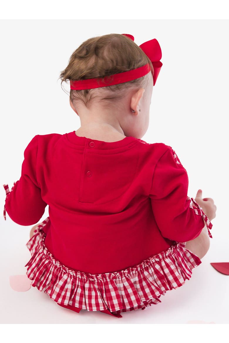 Long Sleeve Sweatshirt Swing Top and Bloomer Set, Alternate, color, Heart Red Gingham