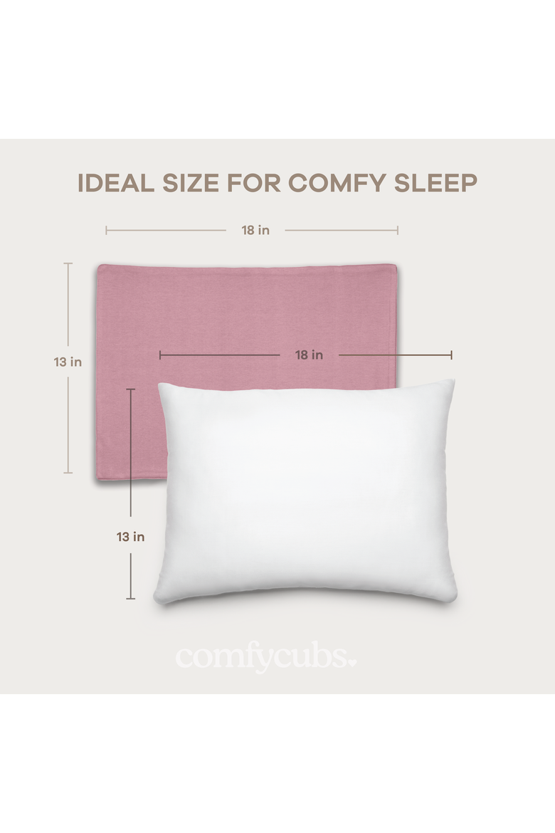 Toddler Pillows with Soft Cotton Pillow Case, Alternate, color, Mauve