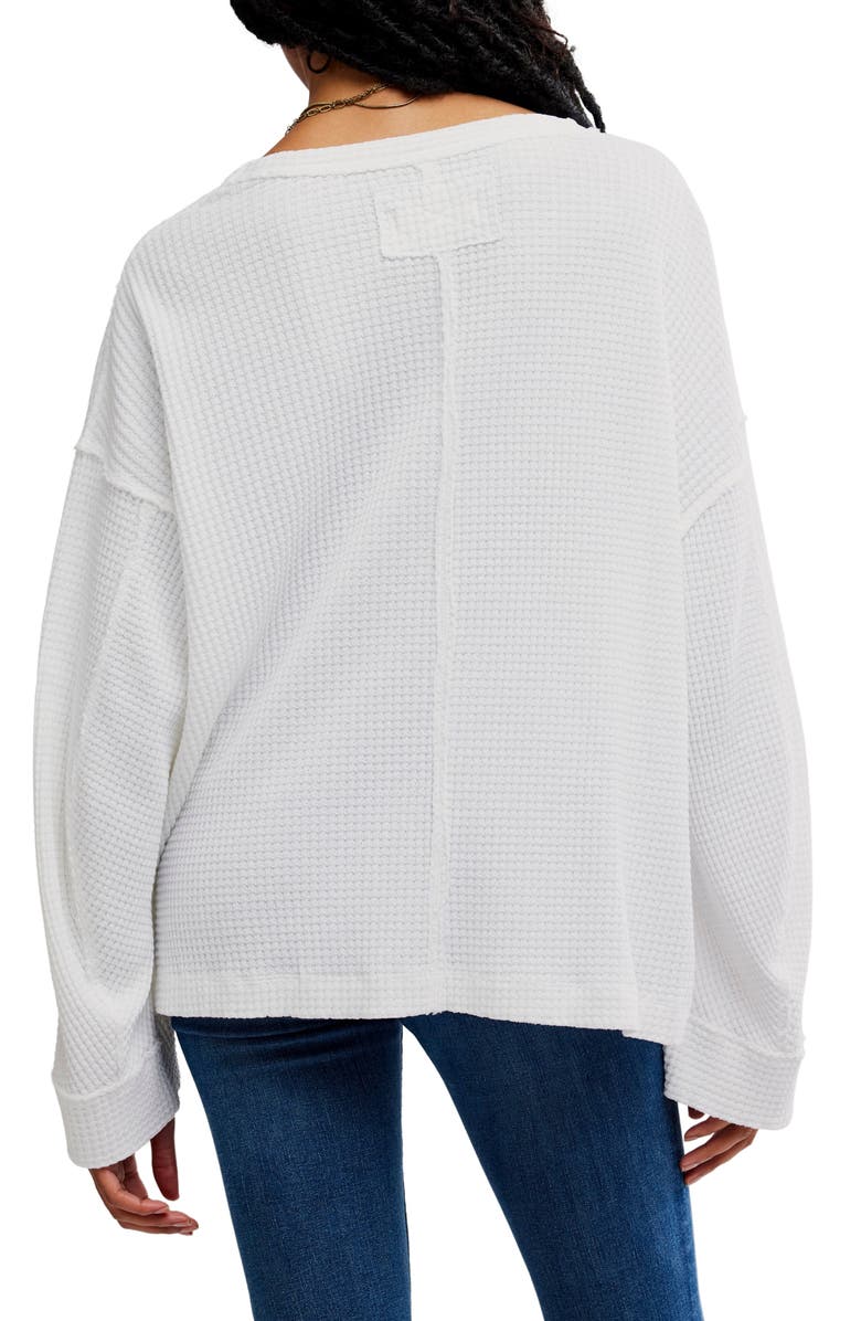 Free People Cotton Thermal Knit Top, Alternate, color, Ivory