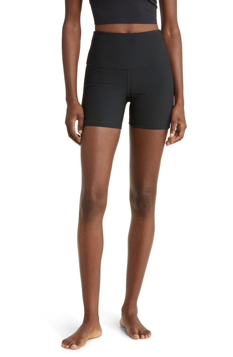 Zella Luxe Rib High Waist Bike Shorts, Main, color,