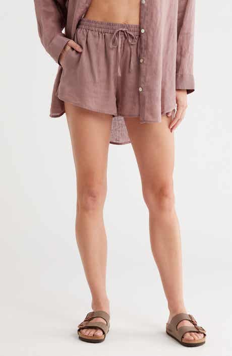 LSPACE Rio Linen Cover-Up Drawstring Shorts
