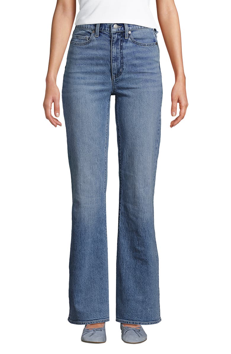 Lands' End Soft Denim High Rise Classic Flare Jeans, Alternate, color, 