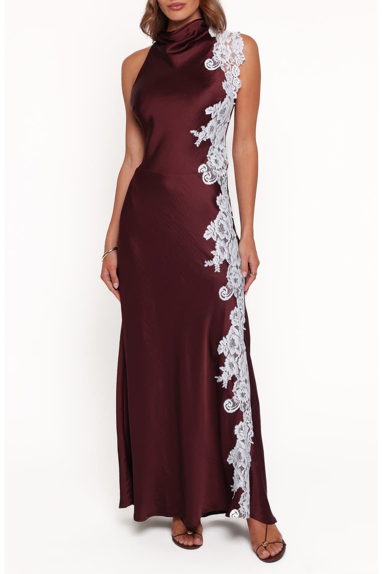 Lunita Halter Neck Maxi Dress, Main, color, BROWN/ BLUE