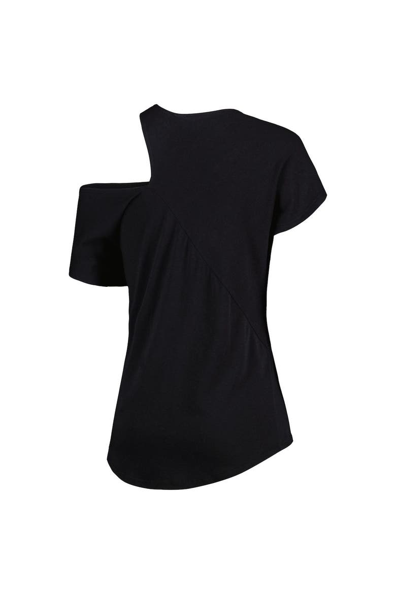 Women's KIYA TOMLIN Black Washington Commanders Cut Out Tri-Blend Shirt, Alternate, color, Black