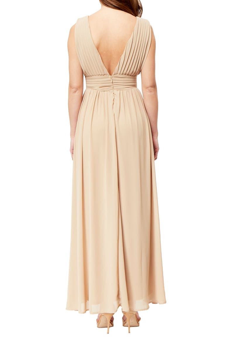 Athen Plunging V-Neck Maxi Dress, Alternate, color, NUDE