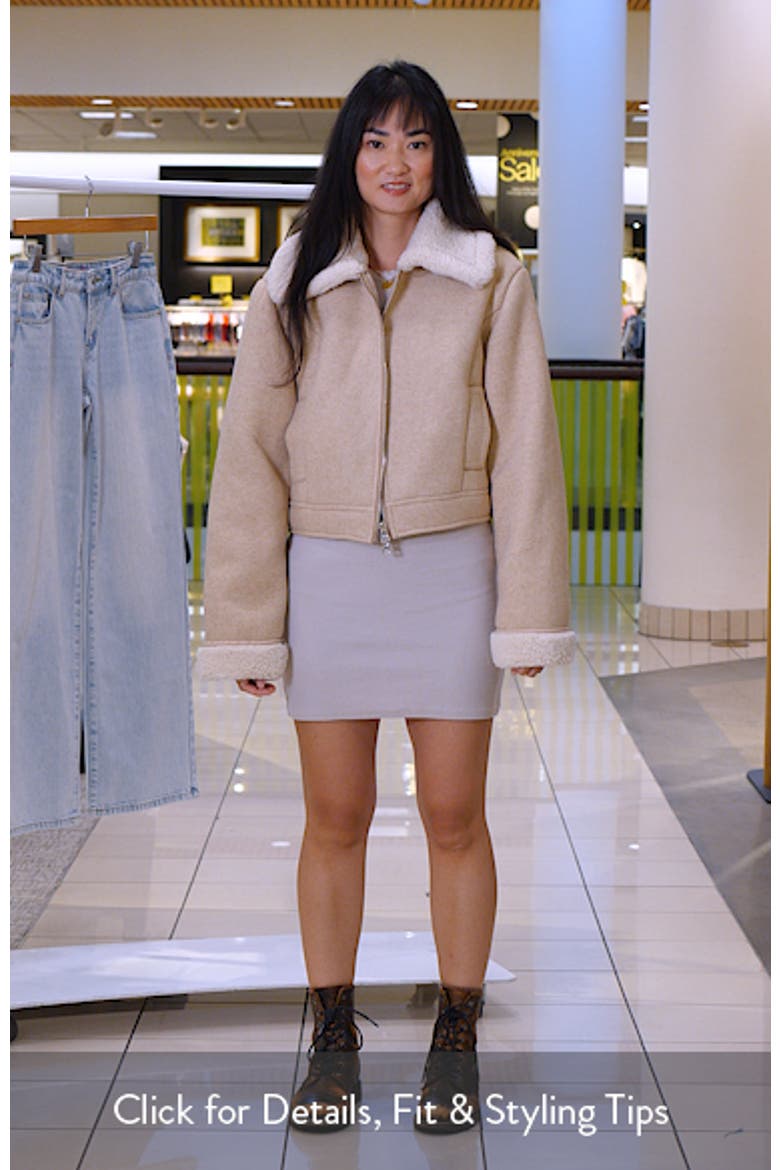 Faux Shearling Detail Double Face Jacket video