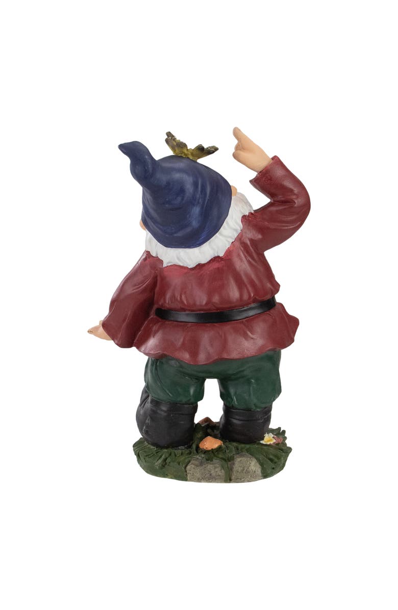 Northlight 11.25" Red and Green Gnome with Butterfly Outdoor Garden Statue, Alternate, color, Red