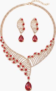 Modenaire Crystal Helix Necklace and Earring Set