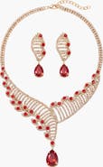 Modenaire Crystal Helix Necklace and Earring Set