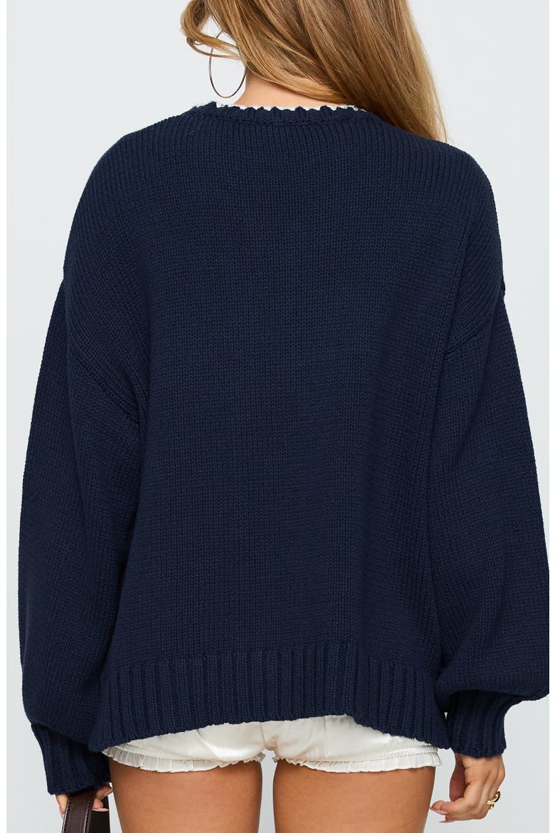 Swan Lake Love Oversize Sweater, Alternate, color, NAVY