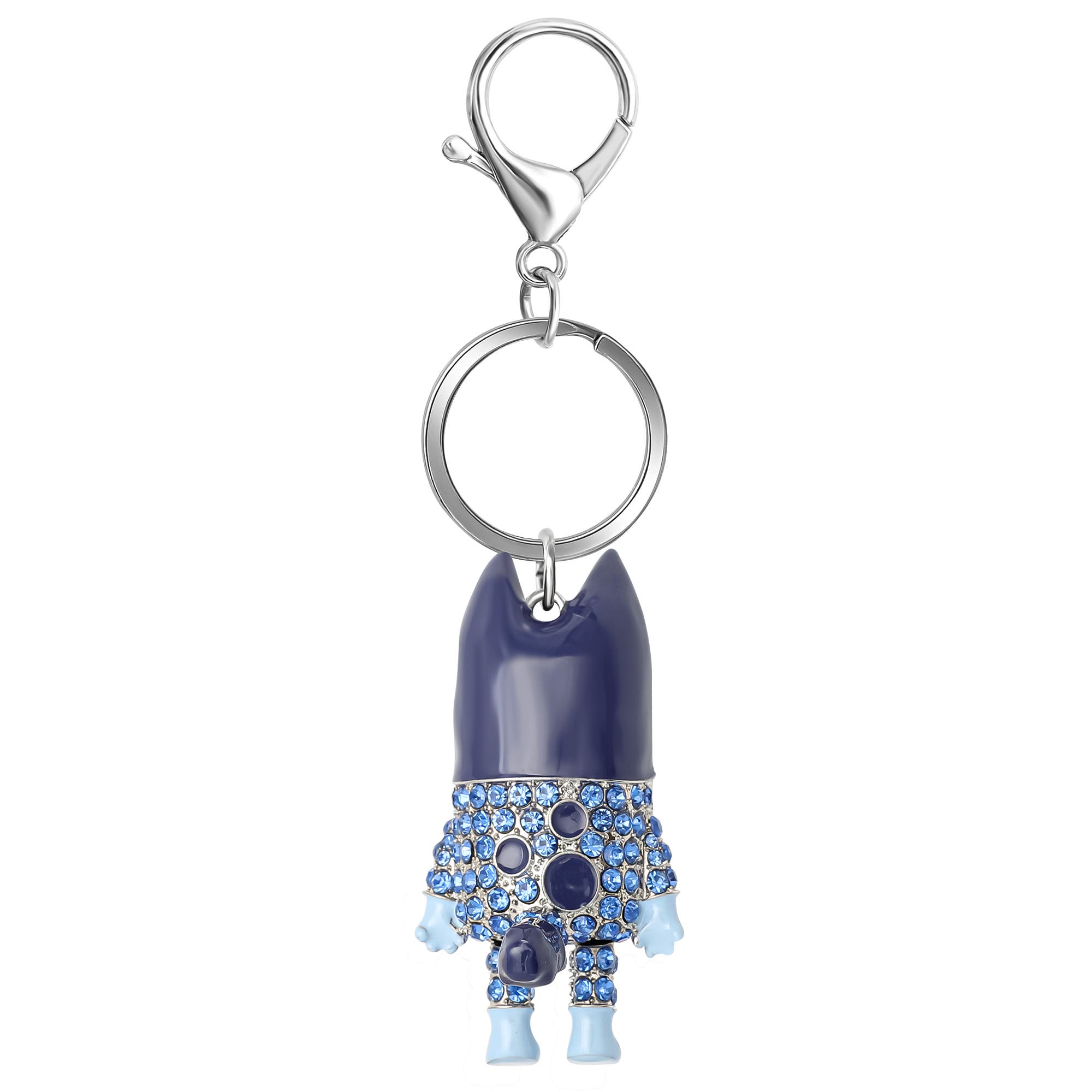 BLUEY Bag Charm Pave Crystal, Official License Bluey Charm Keychain with Lobster Clip, Alternate, color, Blue