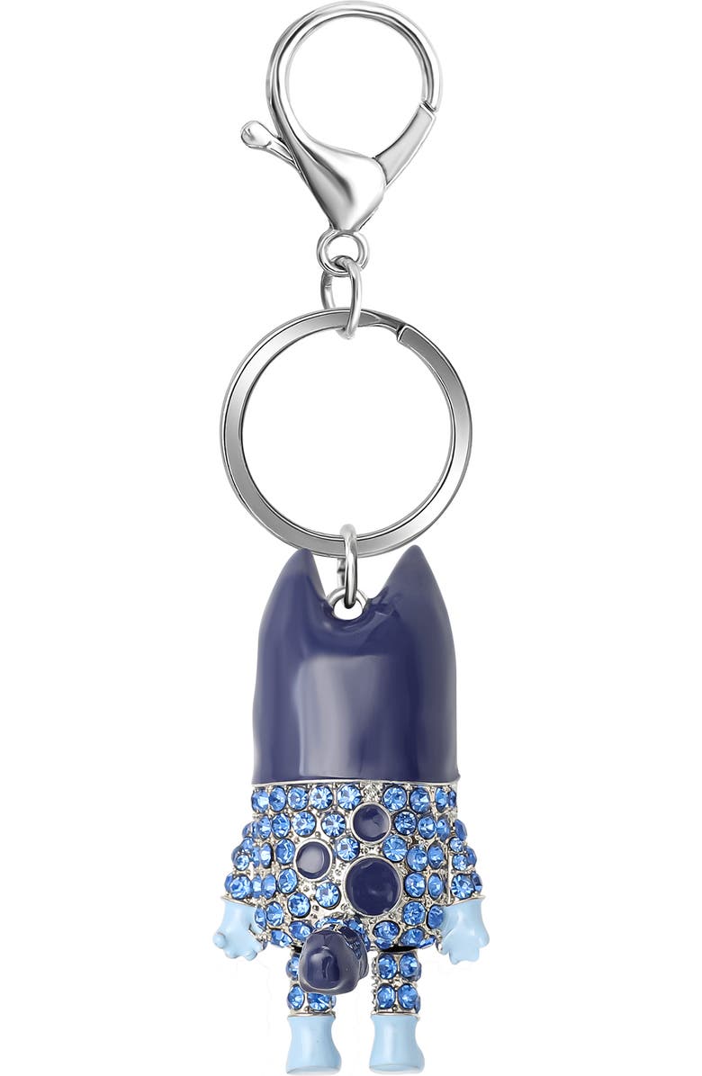 BLUEY Bag Charm Pave Crystal, Official License Bluey Charm Keychain with Lobster Clip, Alternate, color, Blue