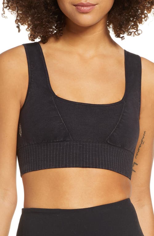 Free People Karma Square Neck Sports Bra in Black at Nordstrom, Size Medium