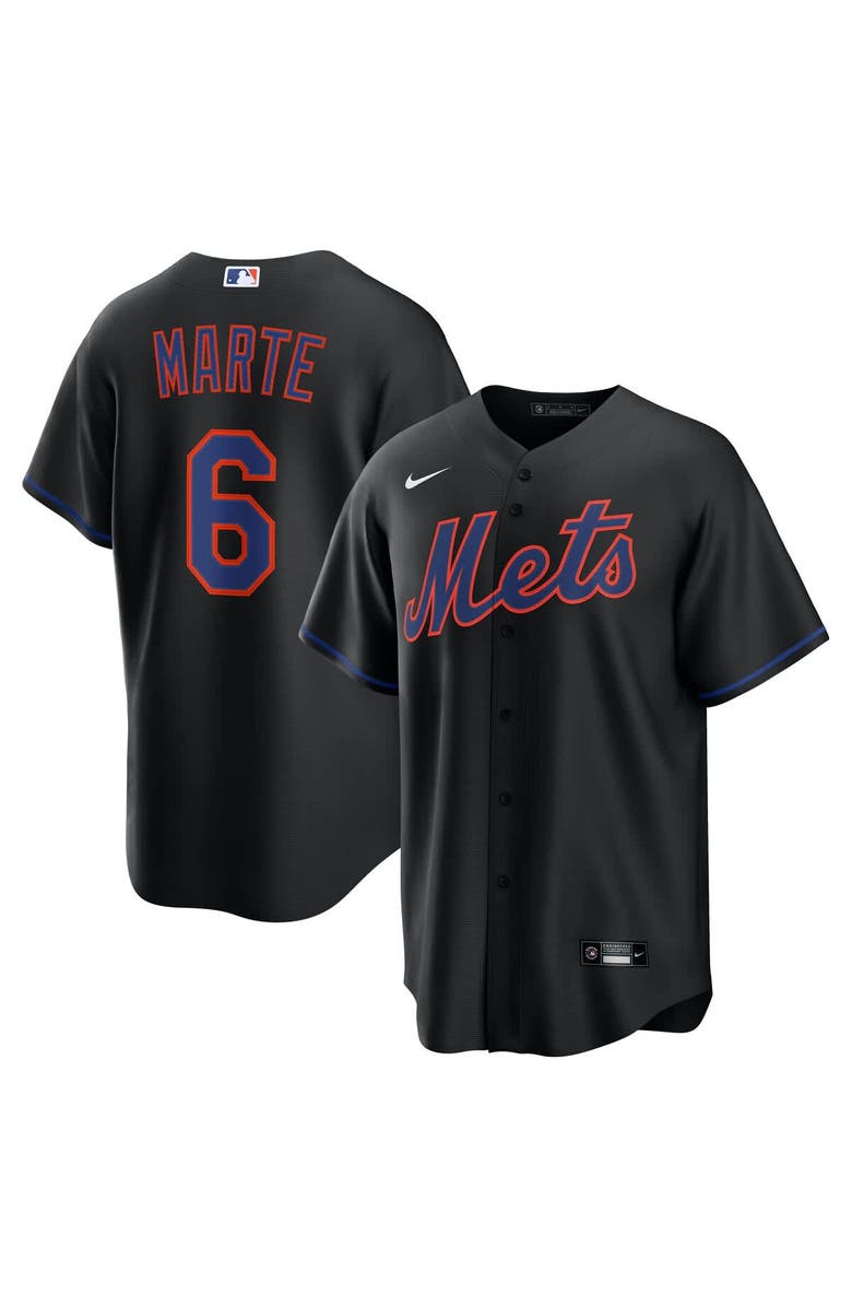 Nike Men's Nike Starling Marte Black New York Mets Alternate Replica Jersey, Main, color, Black