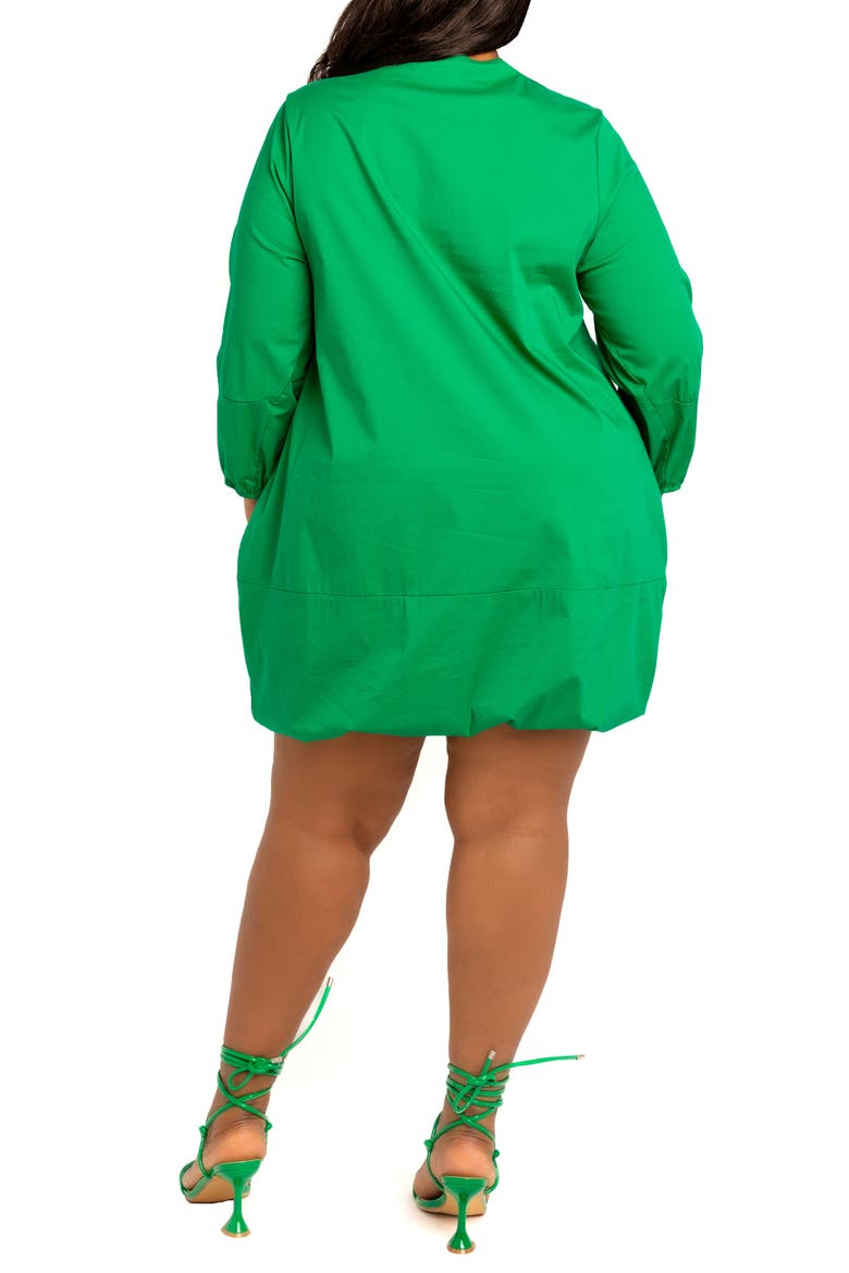 Bubble Hem Cotton Blend Poplin Dress, Alternate, color, GREEN