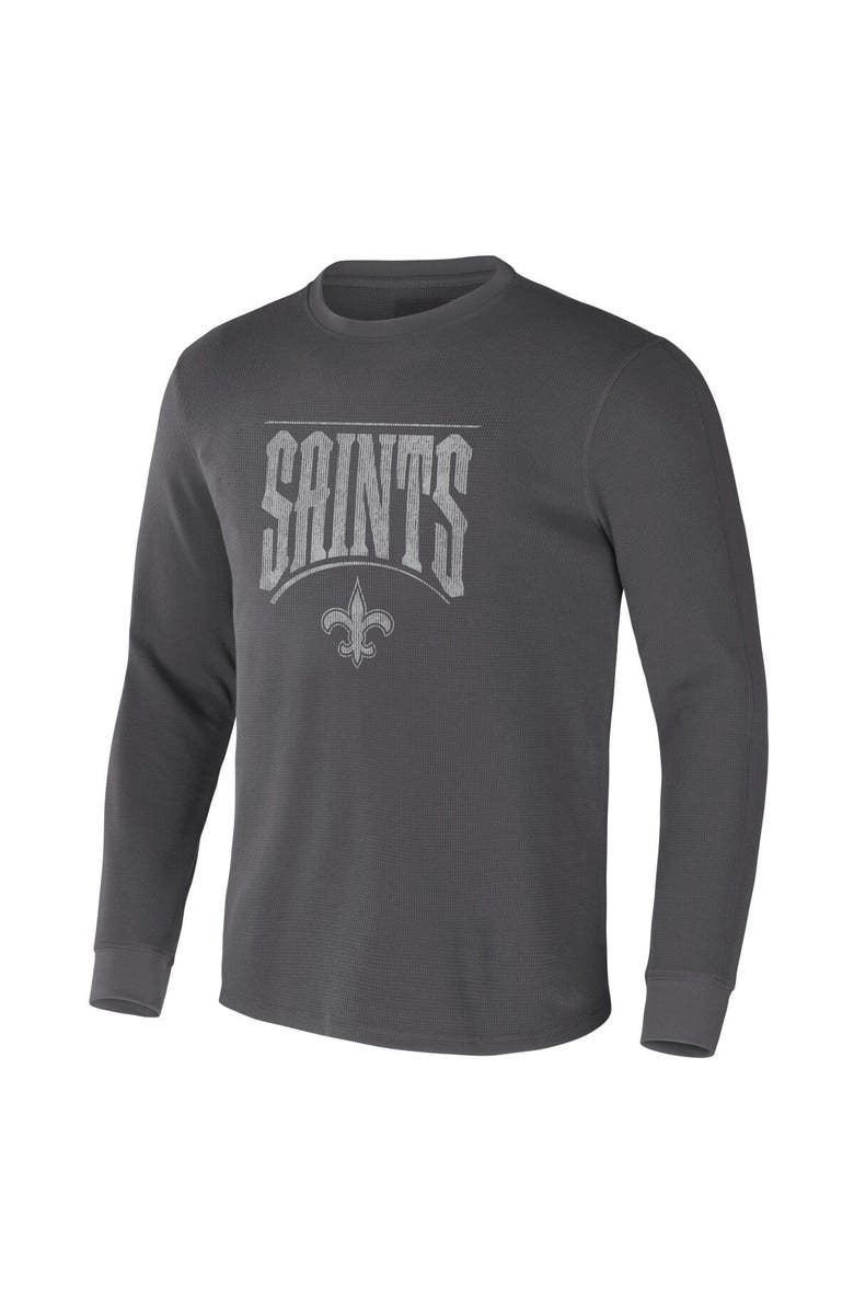 NFL X DARIUS RUCKER Men's NFL x Darius Rucker Collection by Fanatics Charcoal New Orleans Saints Long Sleeve Thermal T-Shirt, Alternate, color, Charcoal