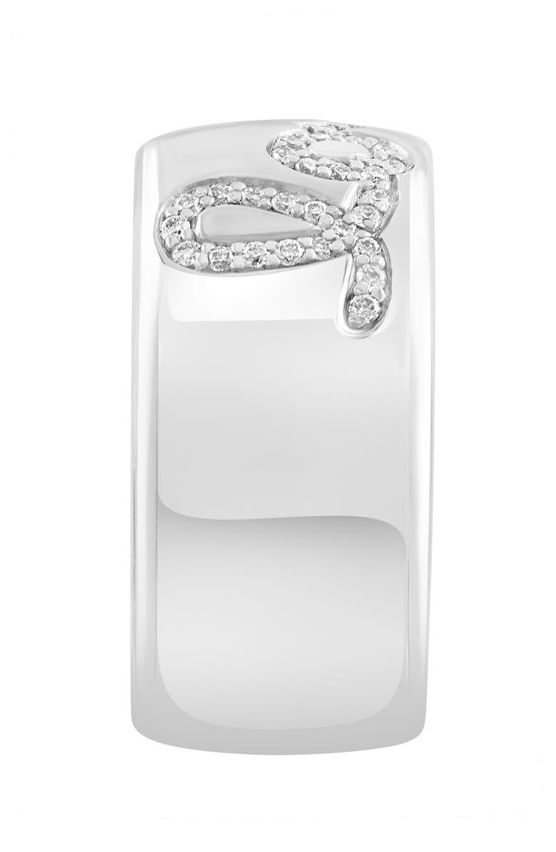 EFFY Sterling Silver Pavé Diamond Love Band Ring, Alternate, color, 