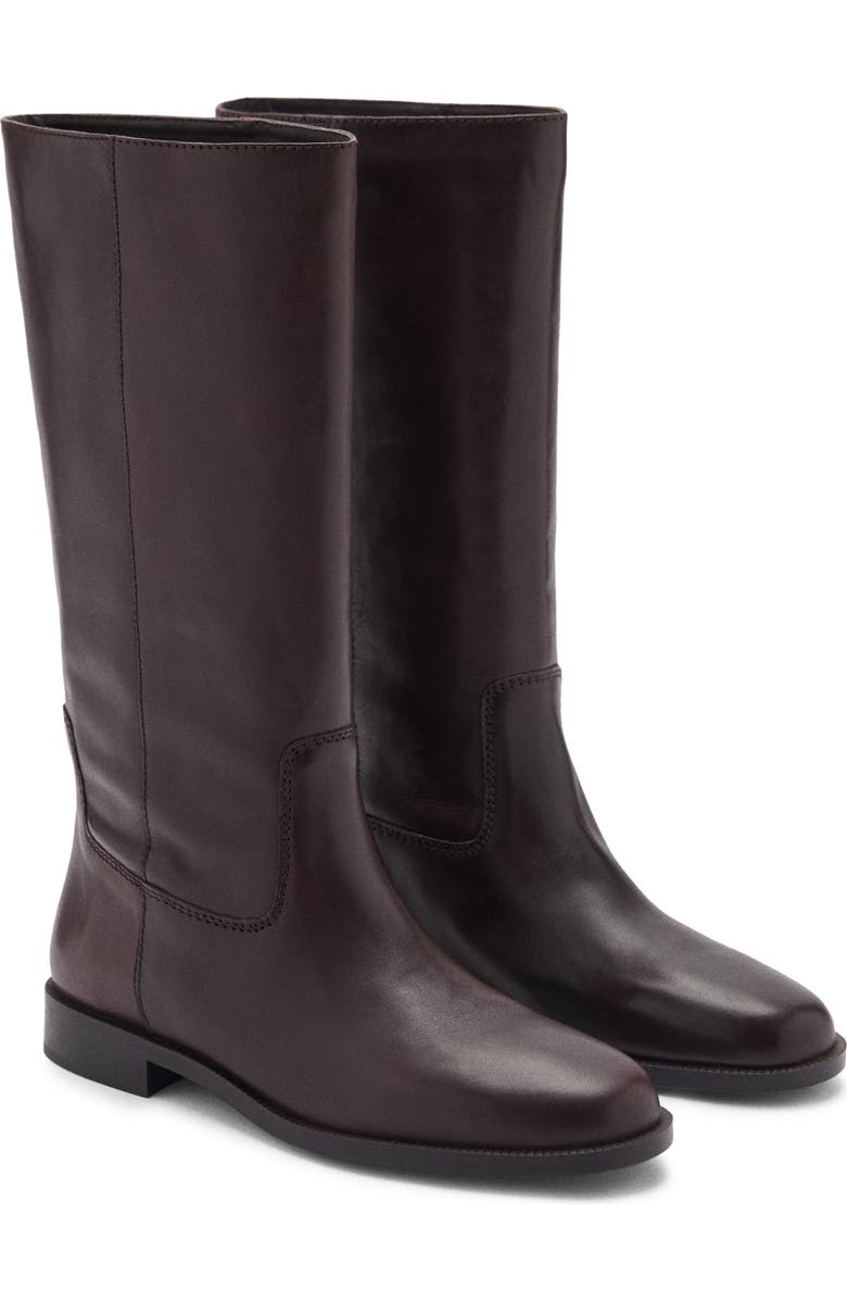 MANGO Knee High Boot, Main, color, Chocolate