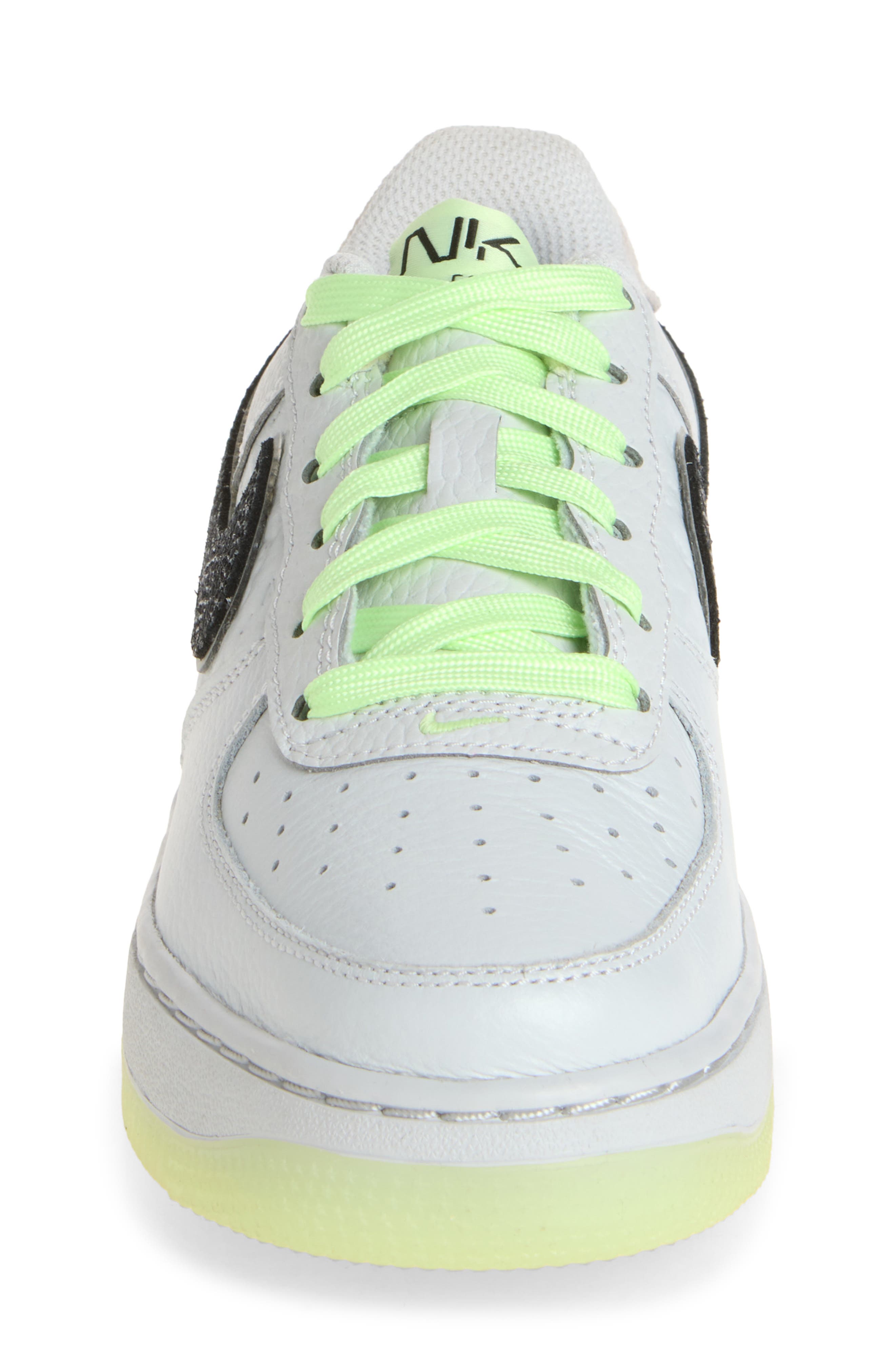 Kids' Force 1 Low Alien Glow-in-the-Dark Sneaker, Alternate, color, PHOTON DUST/ BLACK/ VOLT