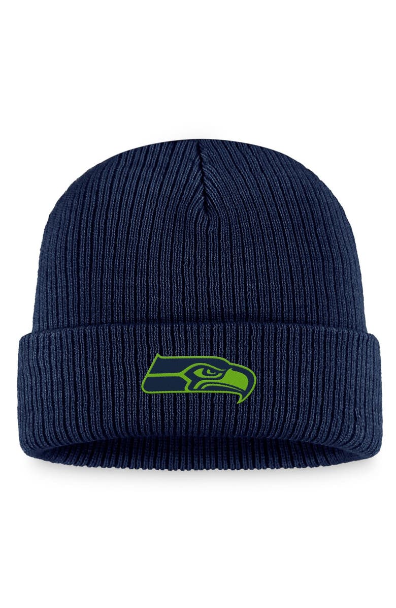 FANATICS Men's Fanatics Branded Neon Green/College Navy Seattle Seahawks Long Sleeve T-Shirt & Cuffed Knit Hat Combo Pack, Alternate, color, 