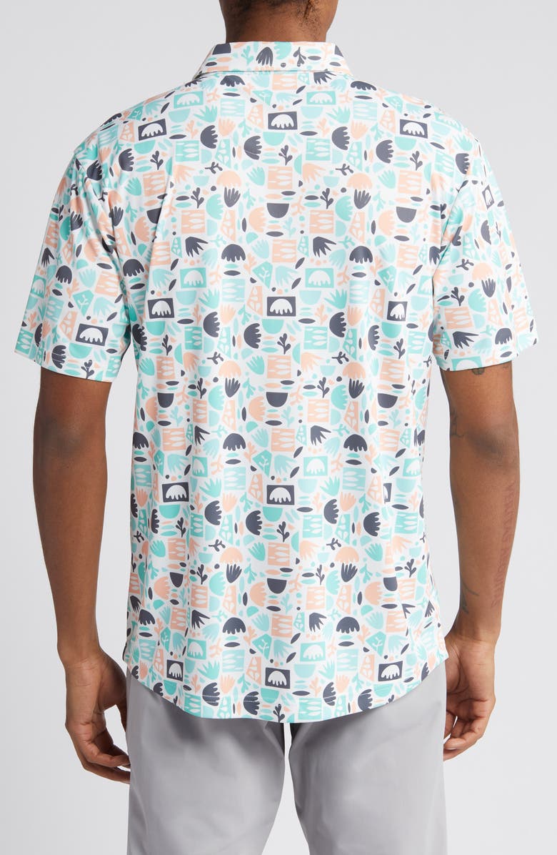 Swannies Maddox Doodle Pattern Golf Polo, Alternate, color, Cactus