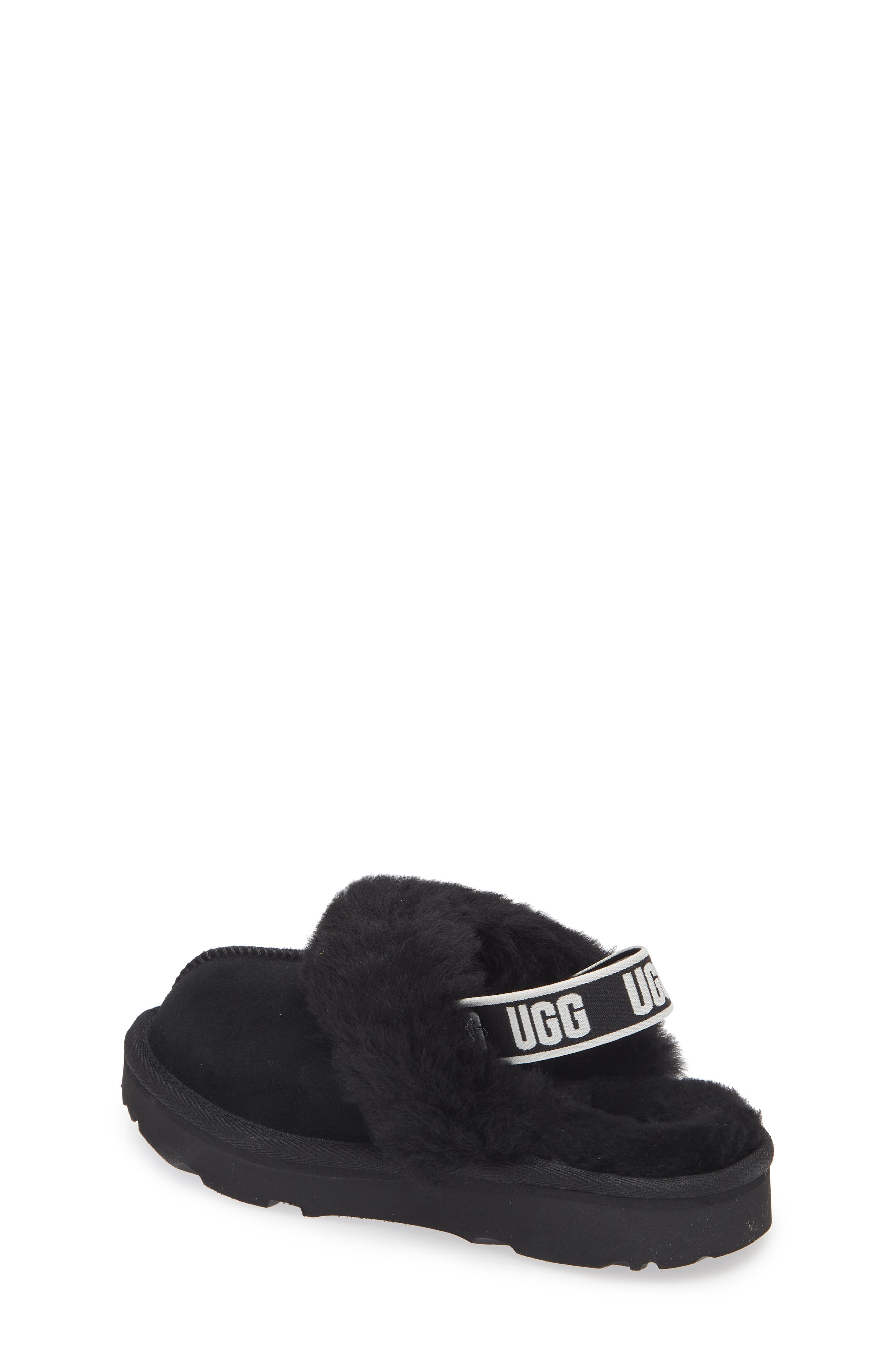UGG<sup>®</sup> Funkette Water Resistant Genuine Shearling Trim Clog, Alternate, color, Black