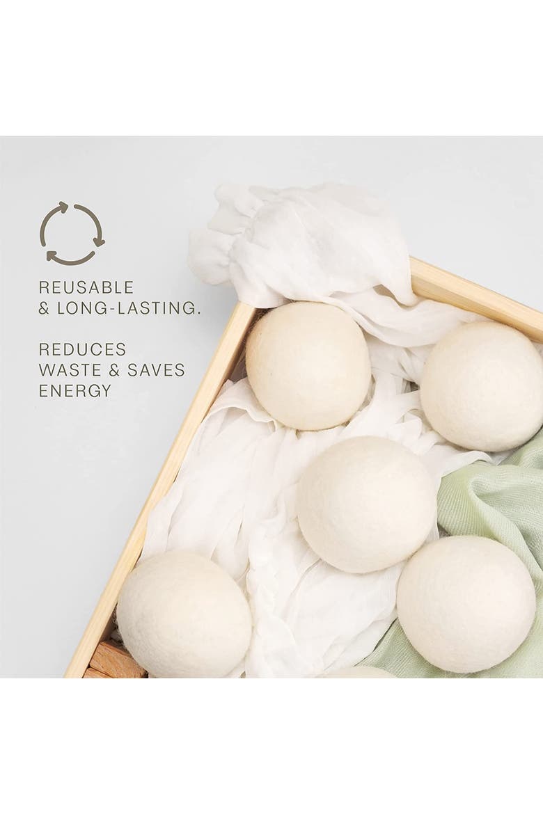 100% Pure New Zealand Wool Dryer Balls, Alternate, color, Natural