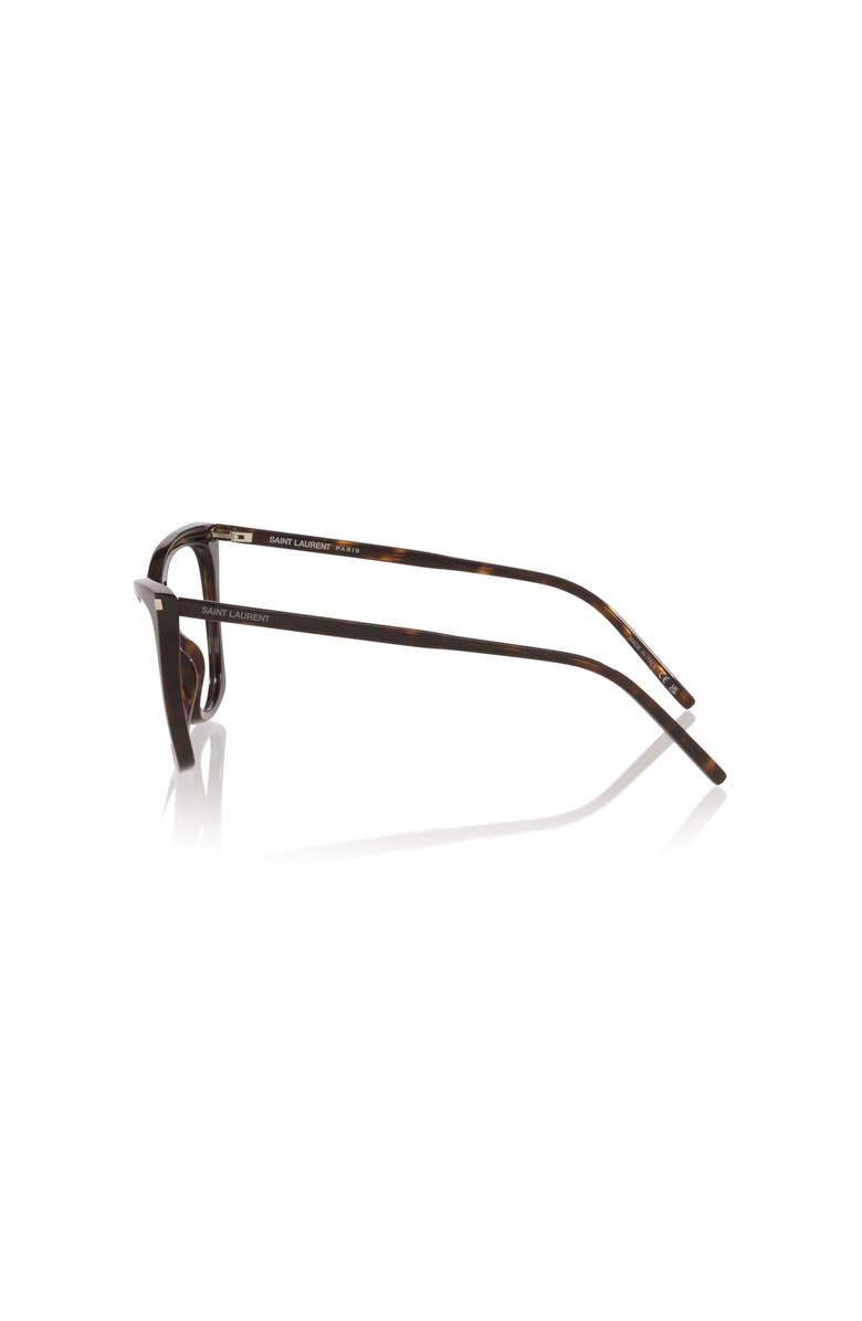 Saint Laurent 55mm Cat Eye optical glasses, Alternate, color, Tortoise