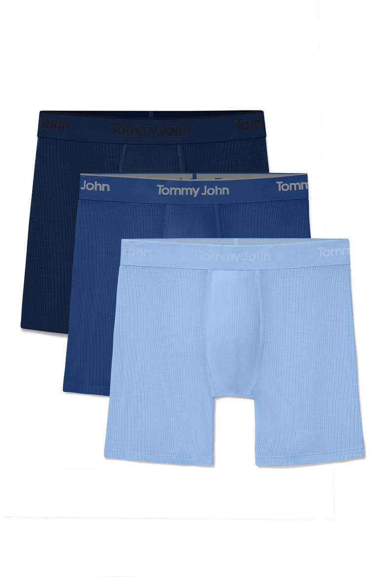 3-Pack Second Skin Luxe Rib Boxer Briefs, Main, color, DRESS BLUE/BLU QURTZ/DUTCH CAN