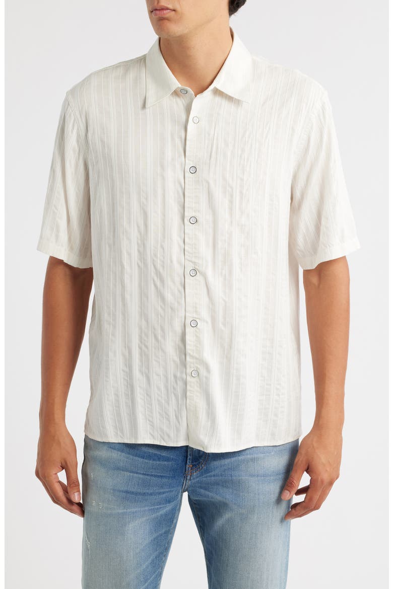 Dalton Plaid Short Sleeve Button-Up Shirt, Main, color, CHALK