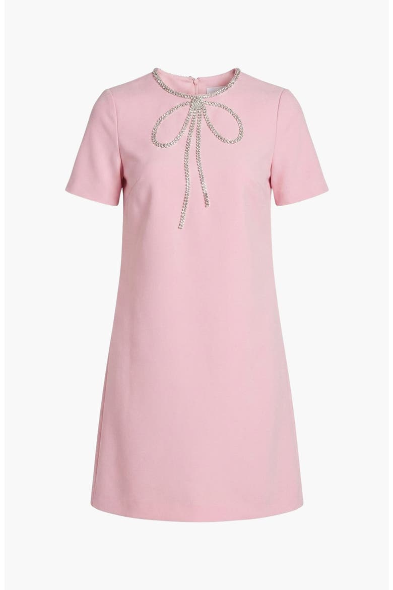 Rhinestone Bow Detail Short Sleeve Mini Dress, Alternate, color, Pink
