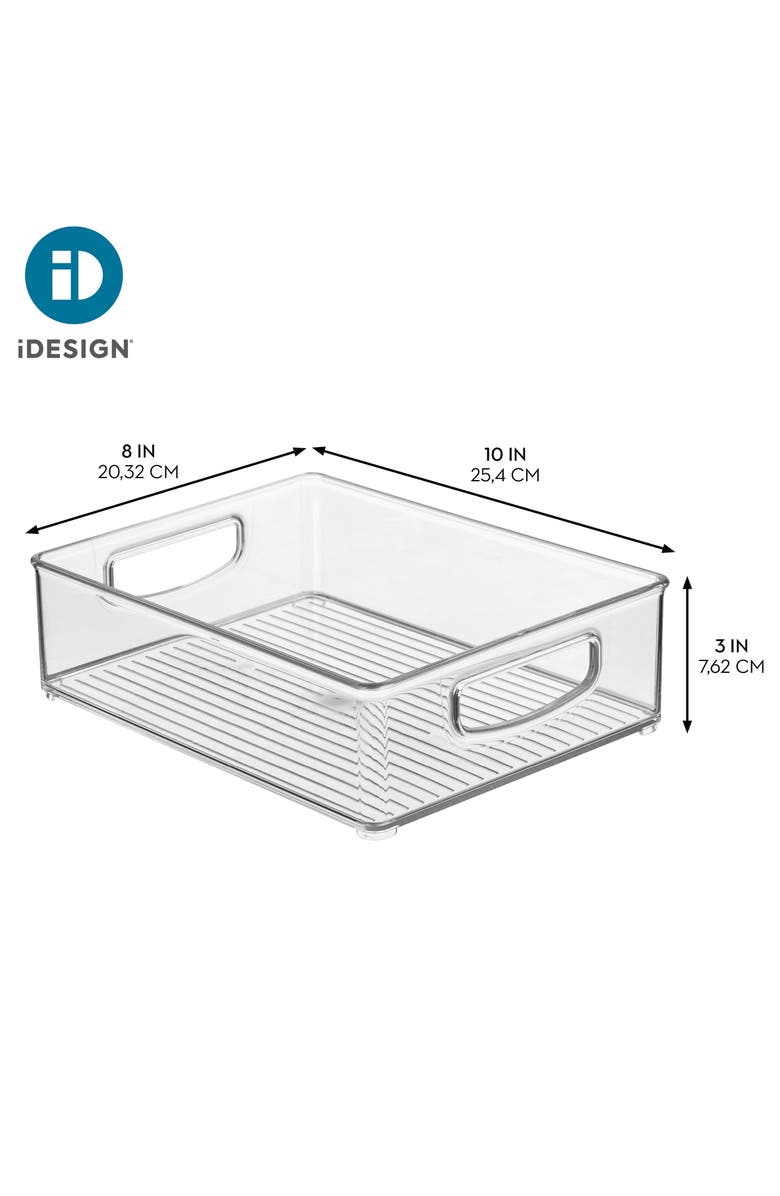 Linus Plastic Stackable Pantry Bin with Handles, Set of 4, Clear, Made in USA, Alternate, color, Clear