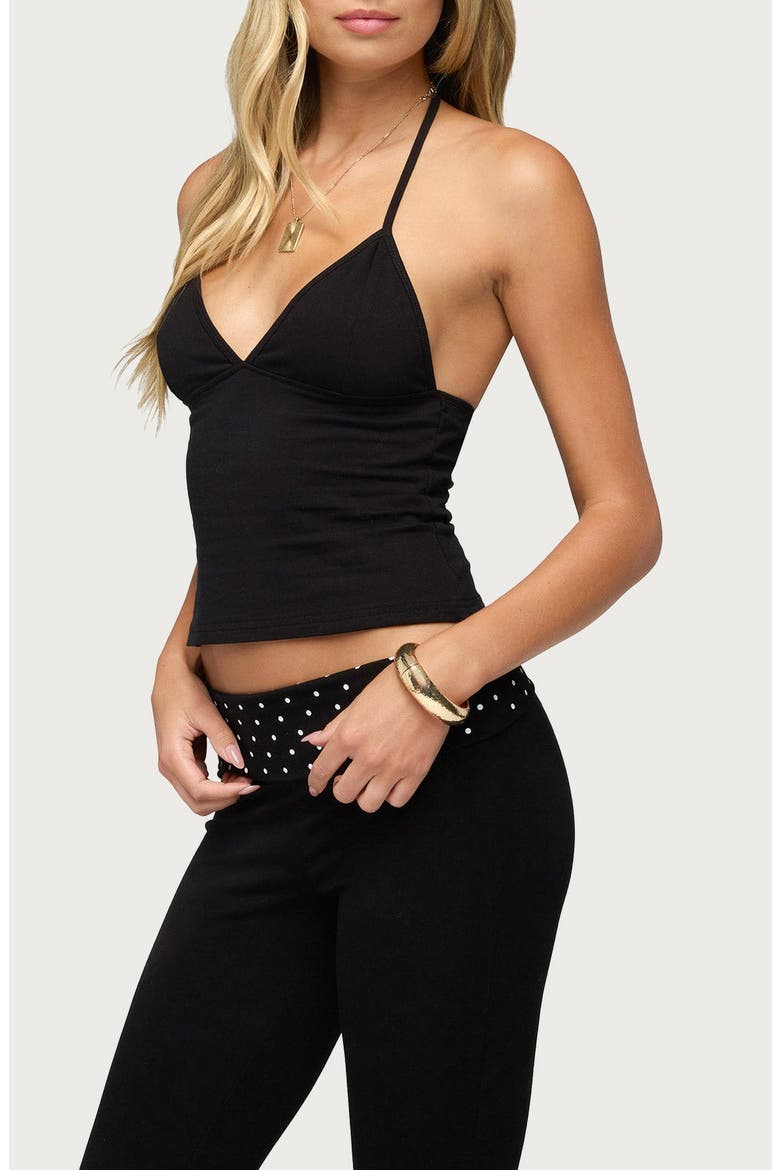 Noriah Halter Top, Alternate, color, BLACK