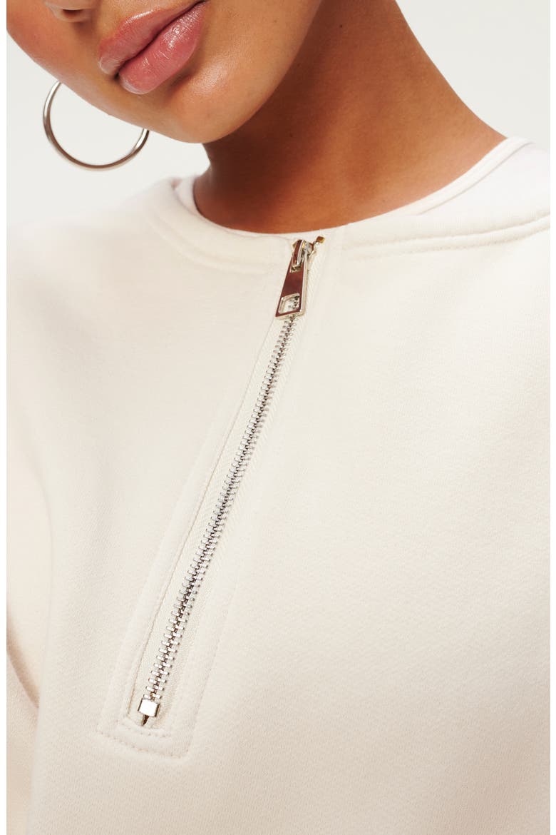 Collarless Half Zip Sweatshirt, Alternate, color, BONE001