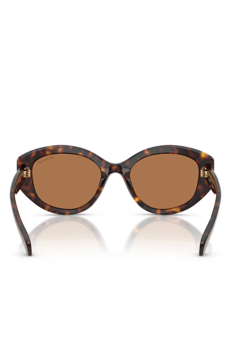 Swarovski 53mm Polarized Round Irregular Sunglasses, Alternate, color, Havana/ Bronze