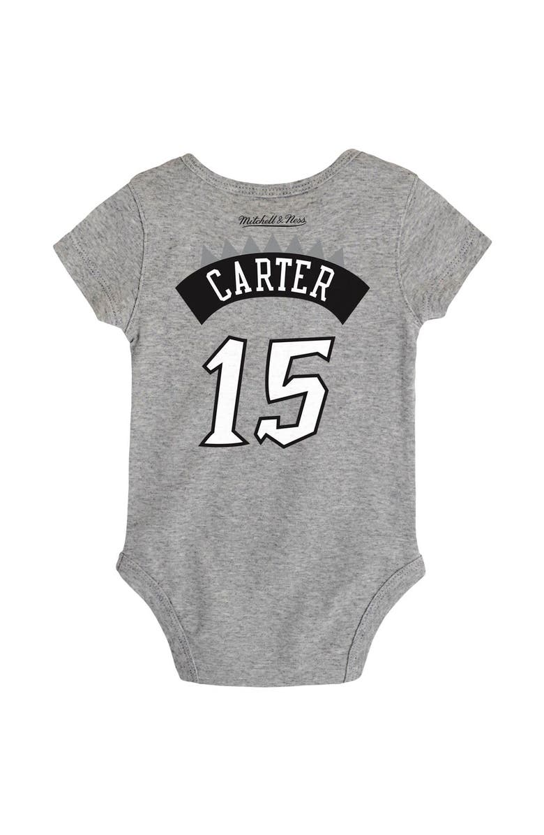 Mitchell & Ness Infant Mitchell & Ness Vince Carter Heathered Gray Toronto Raptors Hardwood Classics Name & Number Bodysuit, Alternate, color, 