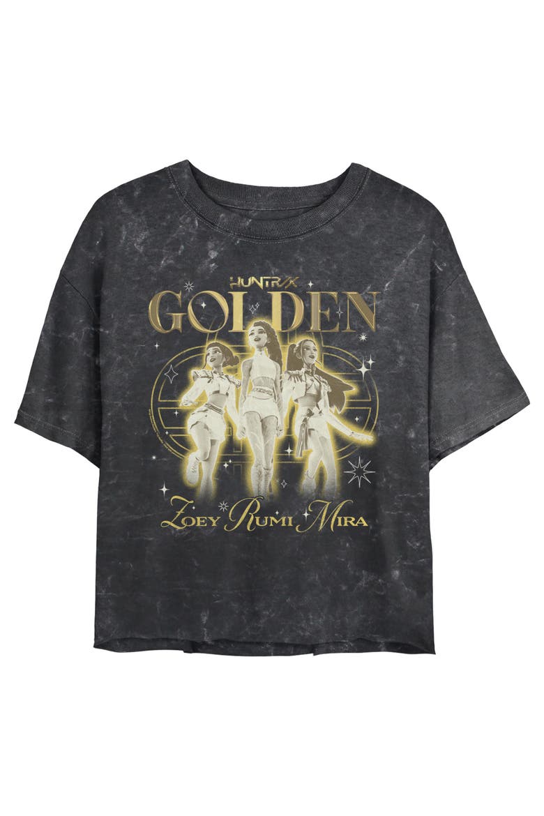 Junior's KPop Demon Hunters Huntrix Golden Trio  Graphic T-Shirt, Main, color, Black