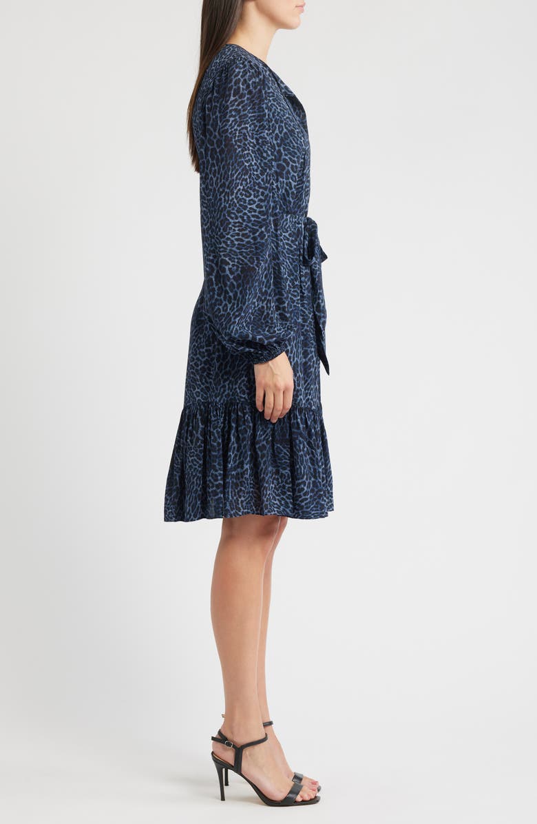 KOBI HALPERIN Cheryl Print Ruffle Hem Long Sleeve Dress, Alternate, color, Midnight Multi