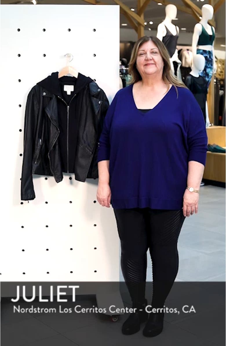 Hooded Leather Jacket with Removable Hood, sales video thumbnail