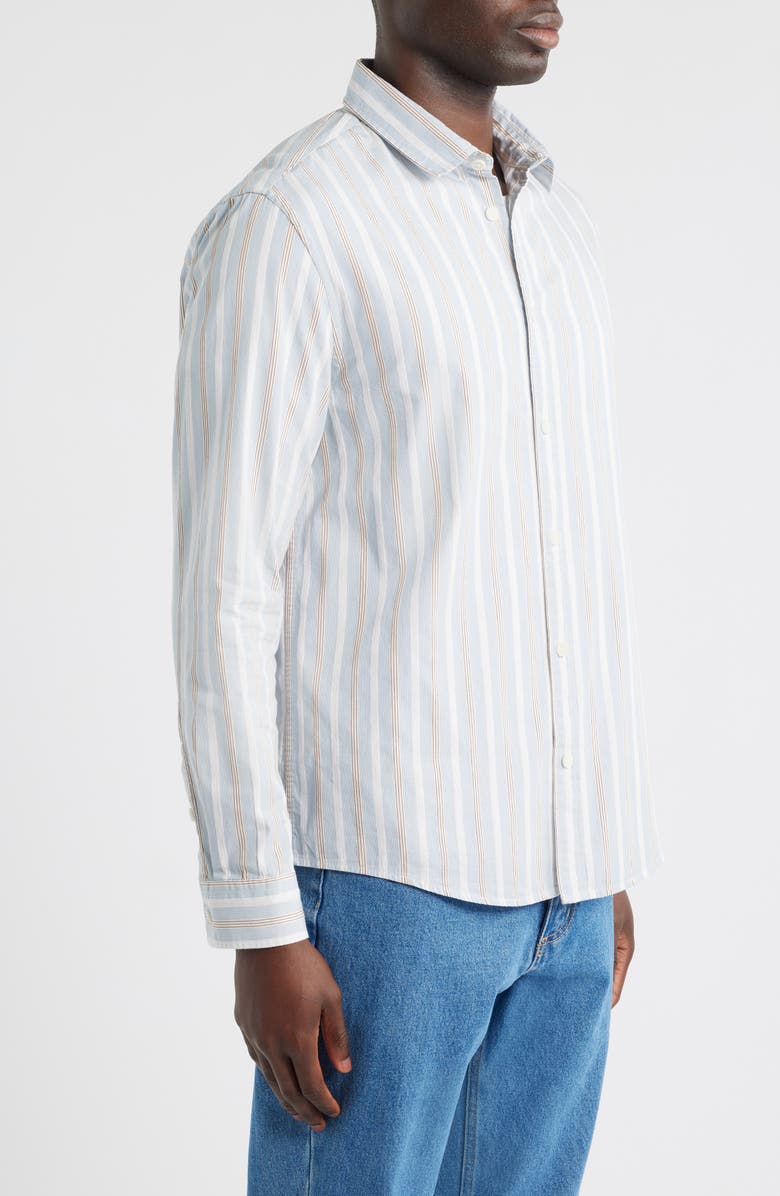 Wax London Shelly Stripe Cotton Poplin Button-Up Shirt, Alternate, color, Light Blue