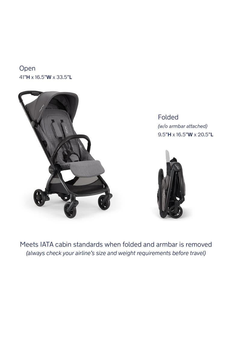 VIAA™ cabn Ultracompact Cabin Stroller, Alternate, color, PEWTER