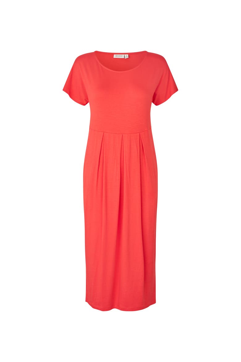 Gathered Waist Midi Dress, Alternate, color, Poinsettia