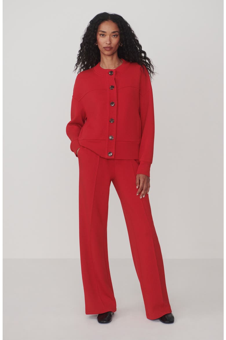 Olwen Sweatshirt Cardigan, Alternate, color, RED MARL