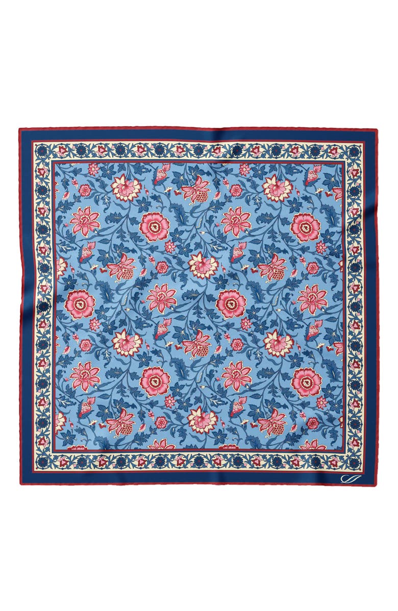 Elizabetta Carrara - Hand Rolled Silk Neckerchief for Men, Main, color, Blue And Pink